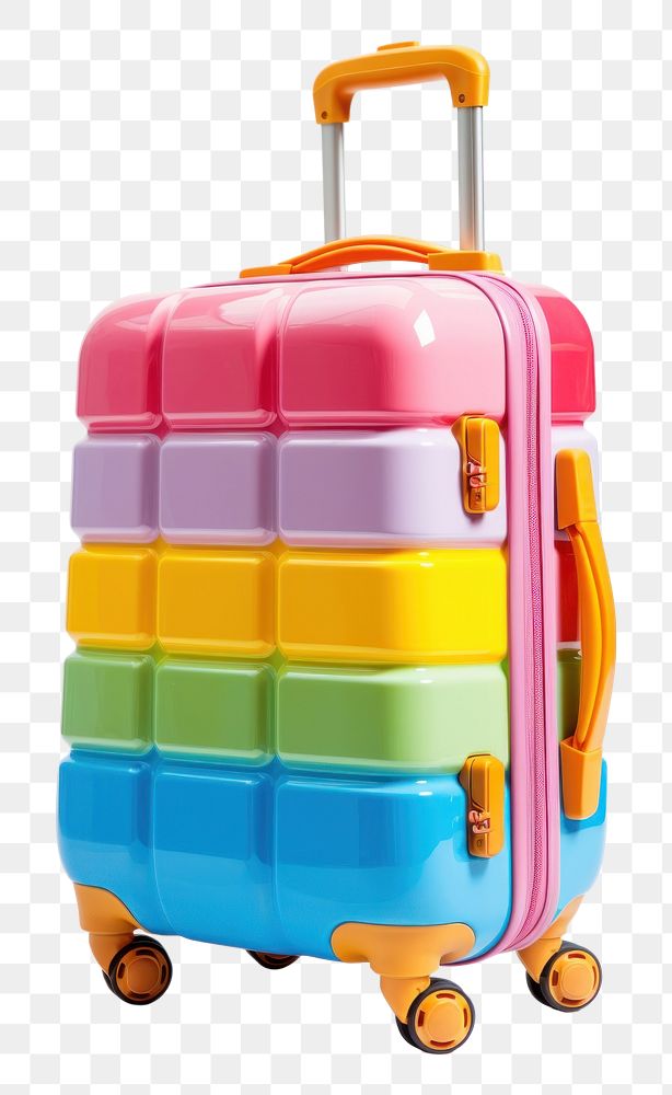 PNG colorful luggage, transparent background. 