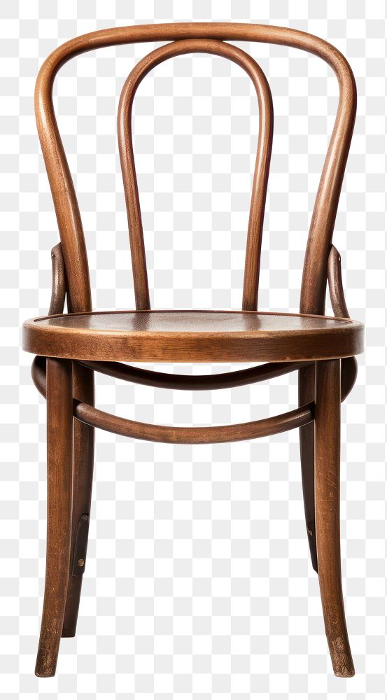 PNG Vintage wood chair furniture white background architecture. 