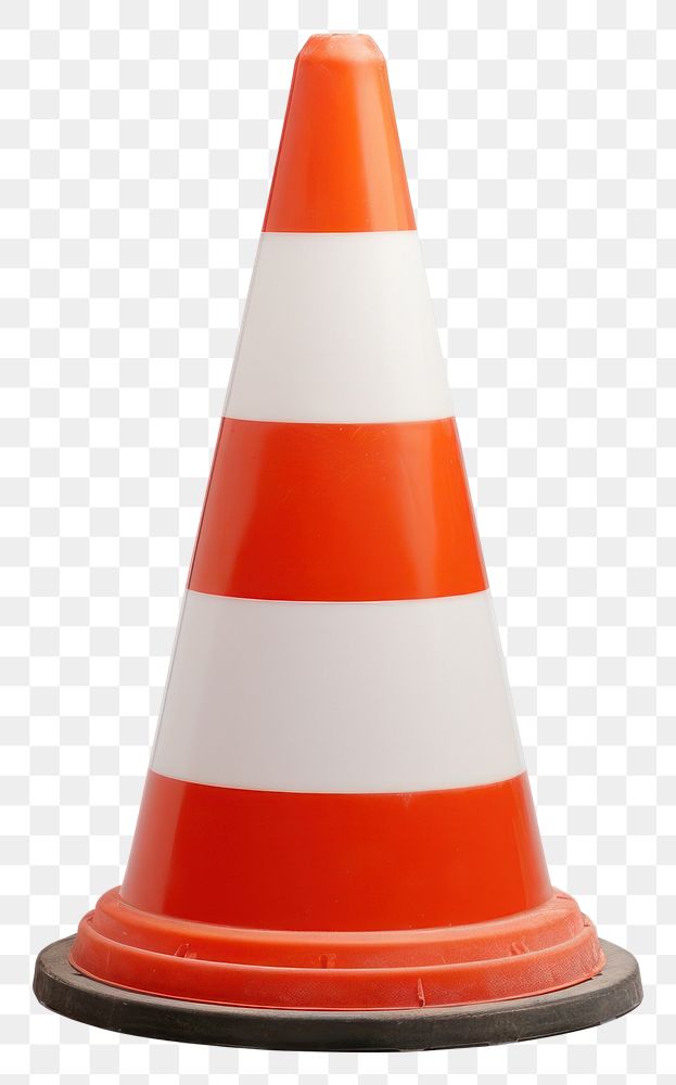 PNG Traffic cone red white background protection. AI generated Image by rawpixel.