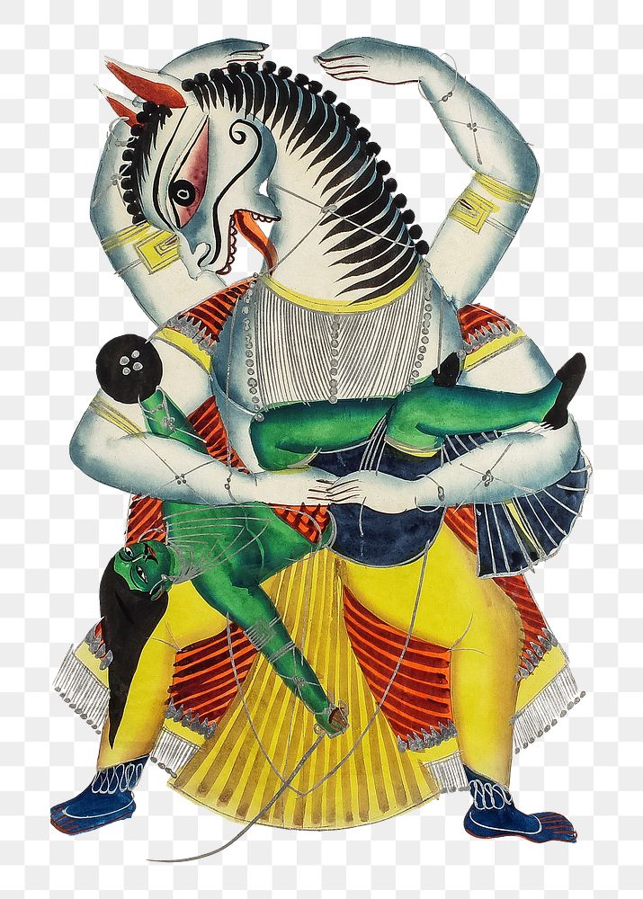 PNG The avatar Narasimha, vintage Hindu deity illustration, transparent background. Remixed by rawpixel.