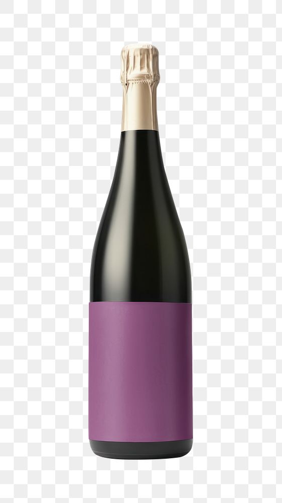 PNG wine bottle, design element, transparent background