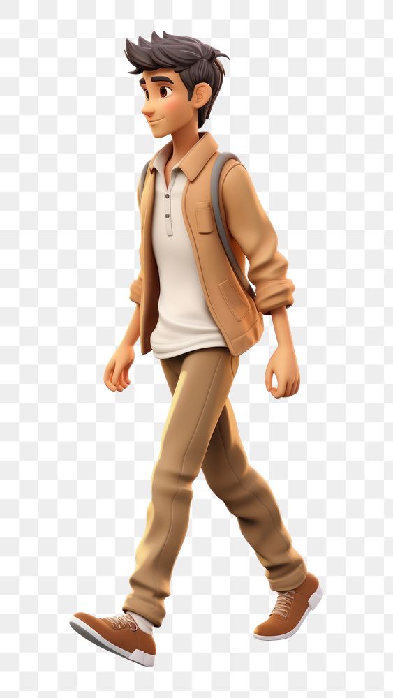 PNG  Walking figurine cartoon adult. AI generated Image by rawpixel.