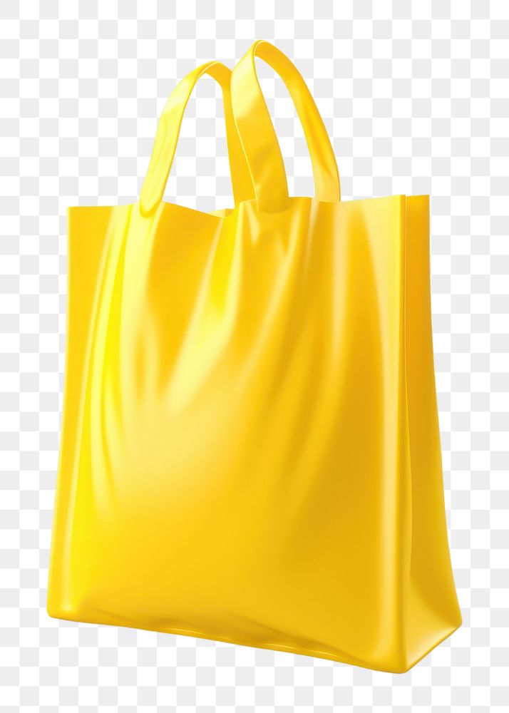 PNG  Plastic bag handbag yellow white background. AI generated Image by rawpixel.