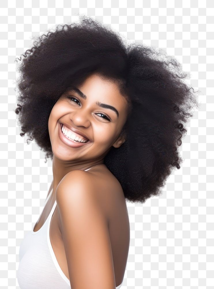 PNG Afro women smile portrait laughing. AI generated Image by rawpixel.
