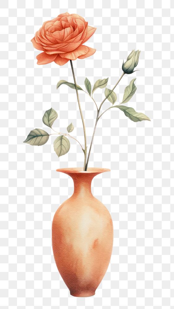 PNG Vase flower pottery plant. AI generated Image by rawpixel.