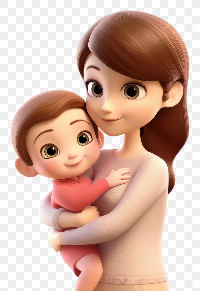 PNG Happy family cartoon baby doll. AI generated Image by rawpixel.