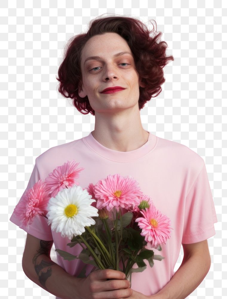 PNG Flower photography portrait t-shirt. 