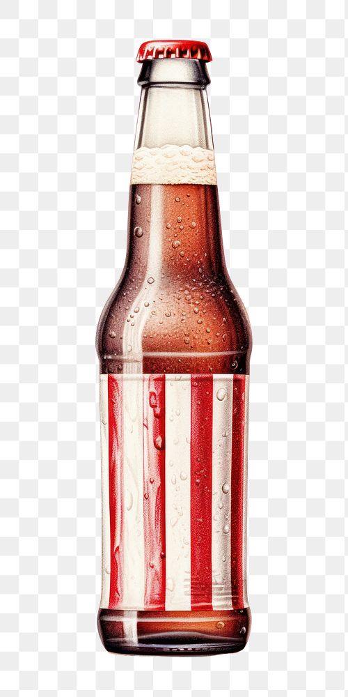 PNG Beer bottle glass drink red. 