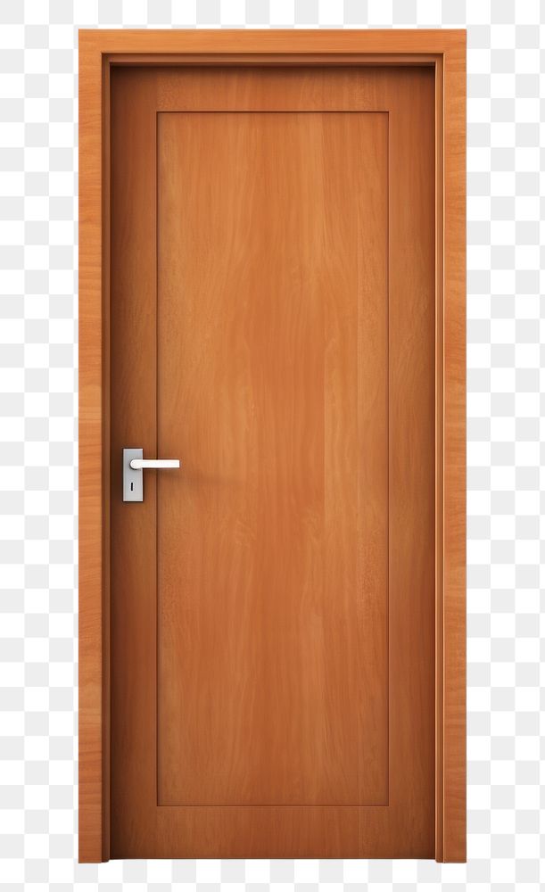 PNG Door closed brown wood. 