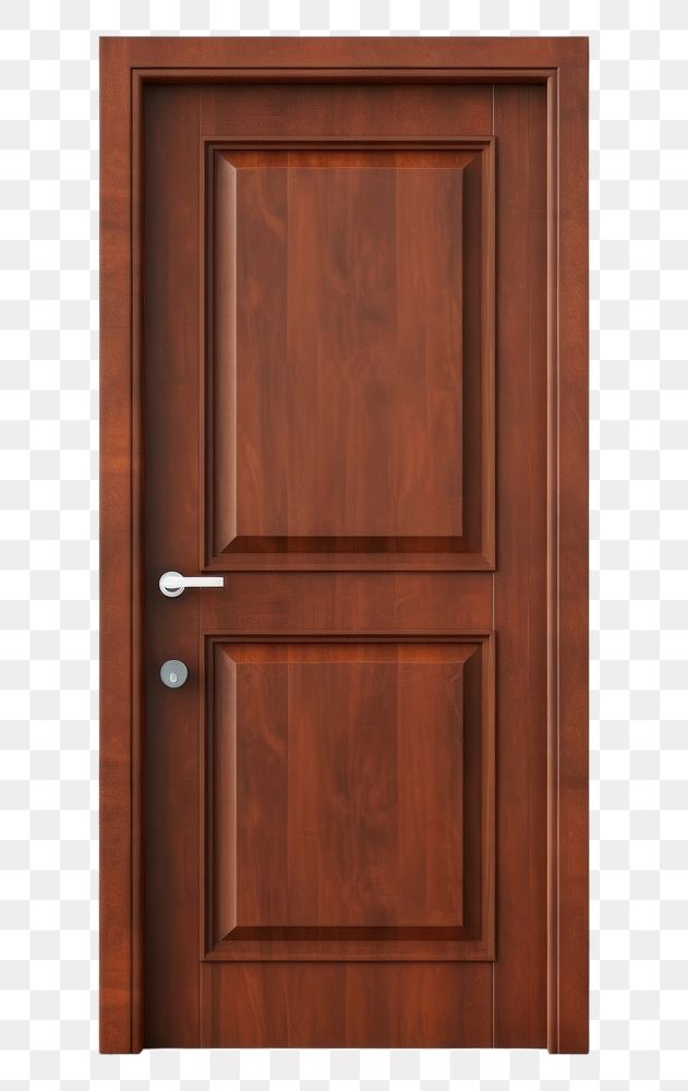 PNG Door closed hardwood brown. 