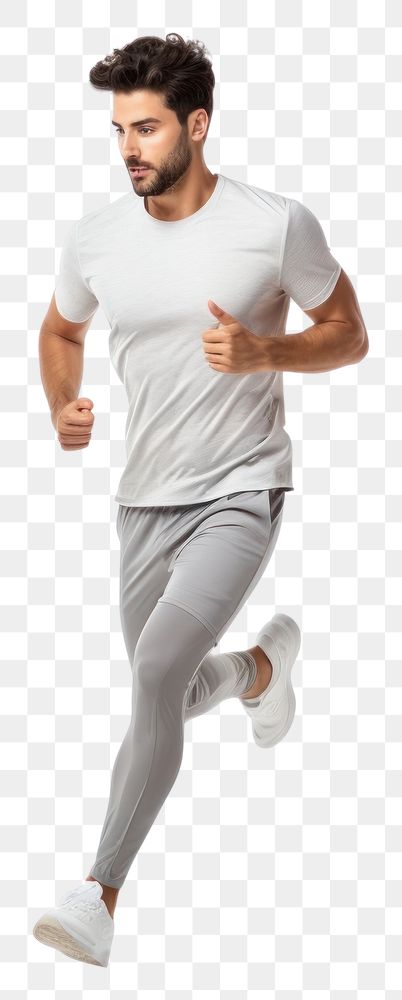 PNG Running jogging adult exercising. AI generated Image by rawpixel.