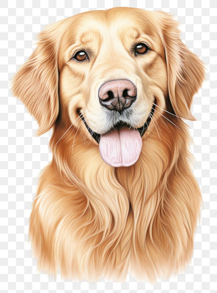 PNG Golden retriever drawing cartoon mammal. AI generated Image by rawpixel.