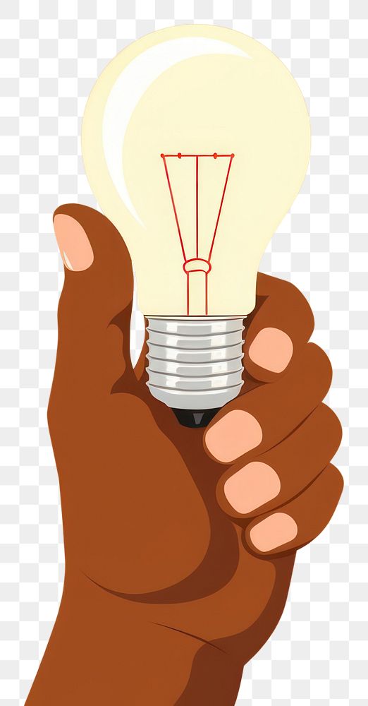 PNG Bulb lightbulb holding hand. AI generated Image by rawpixel.