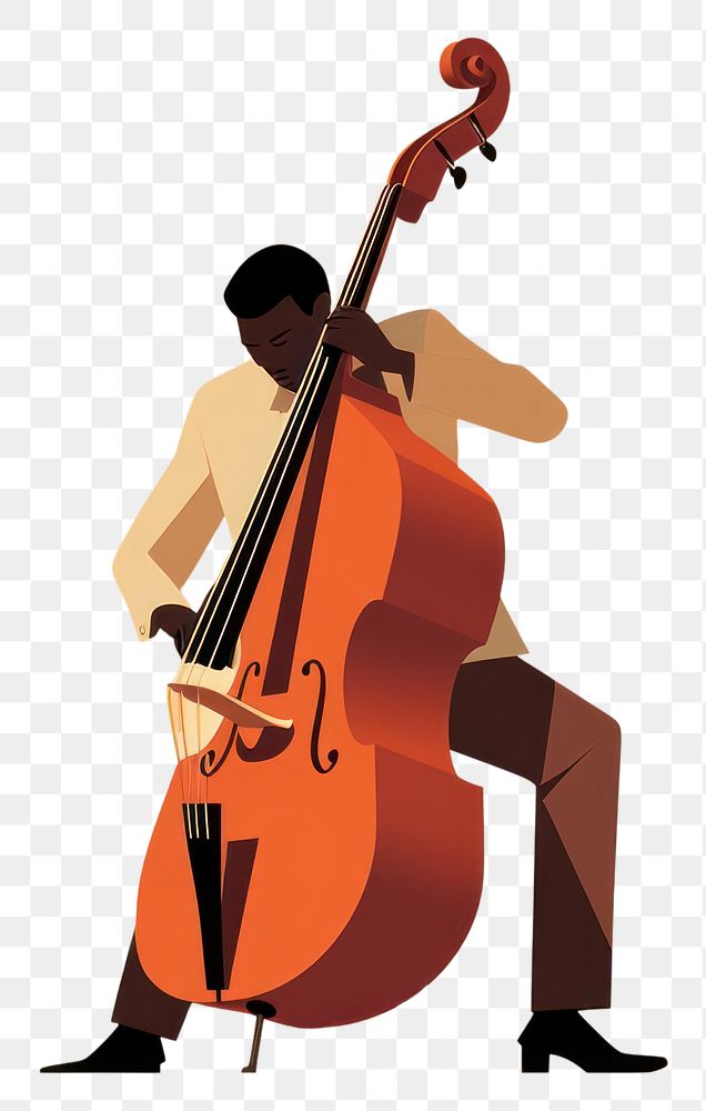 PNG Double bass player cello performance creativity. AI generated Image by rawpixel.
