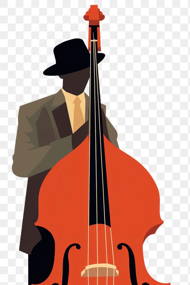 PNG Double bass player cello performance silhouette. 