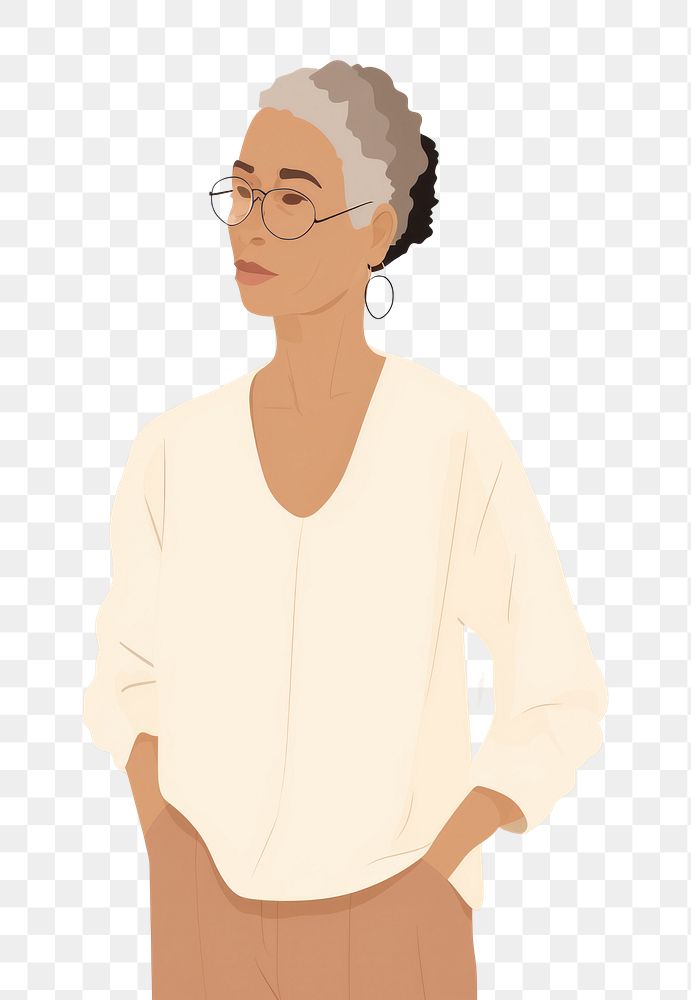 PNG Mixed race affrican grandmother glasses adult accessories. AI generated Image by rawpixel.