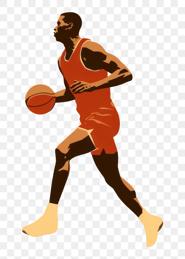 PNG Man playing basketball sports competition exercising. AI generated Image by rawpixel.