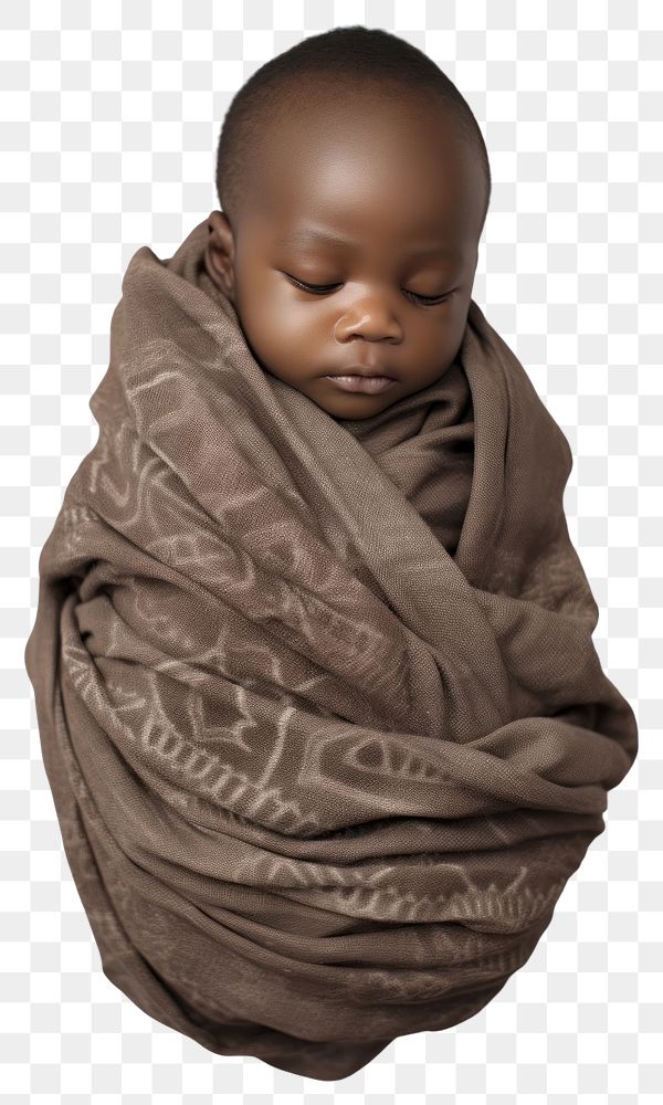 PNG African baby sleeping portrait photo  