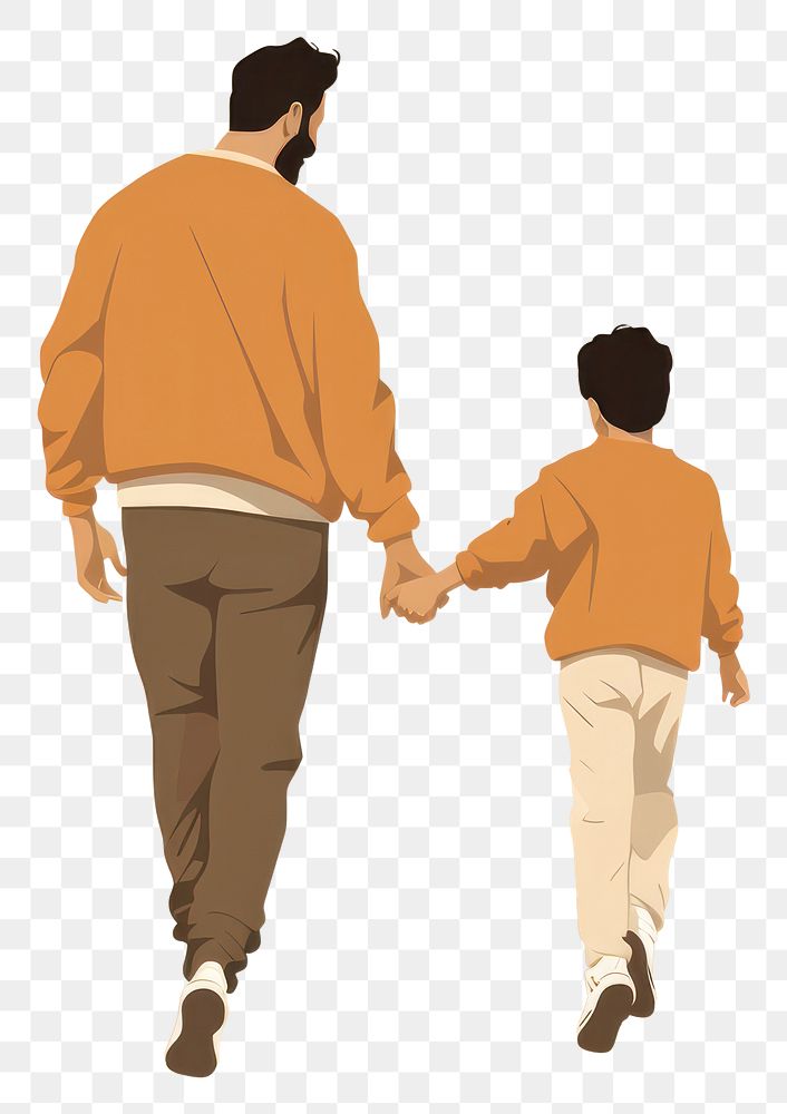 PNG Walking father adult child. AI generated Image by rawpixel.