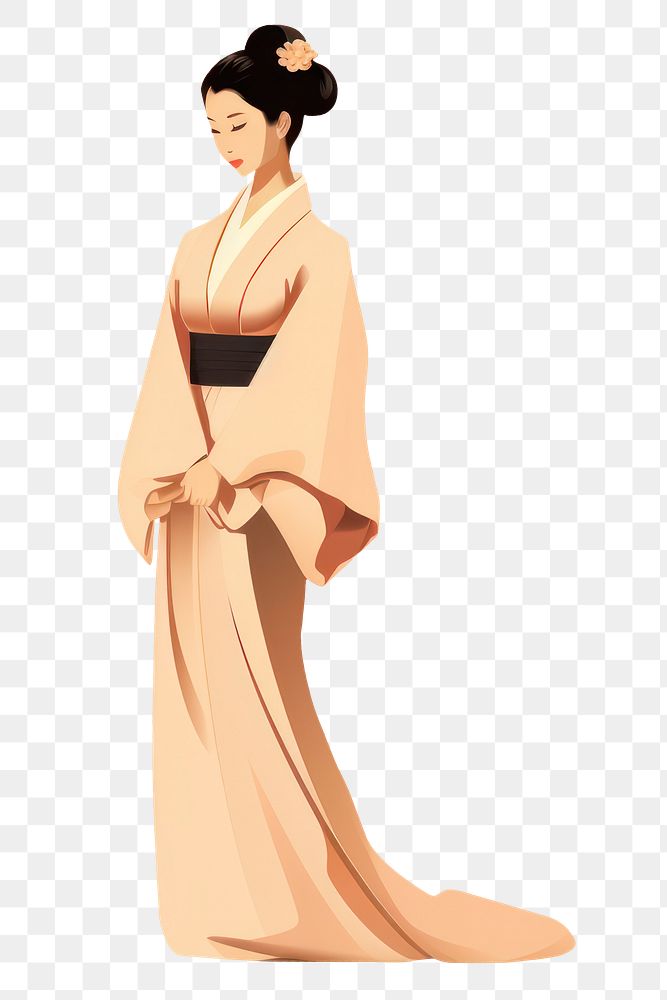 PNG Japanese woman wearing kimono fashion adult. AI generated Image by rawpixel.