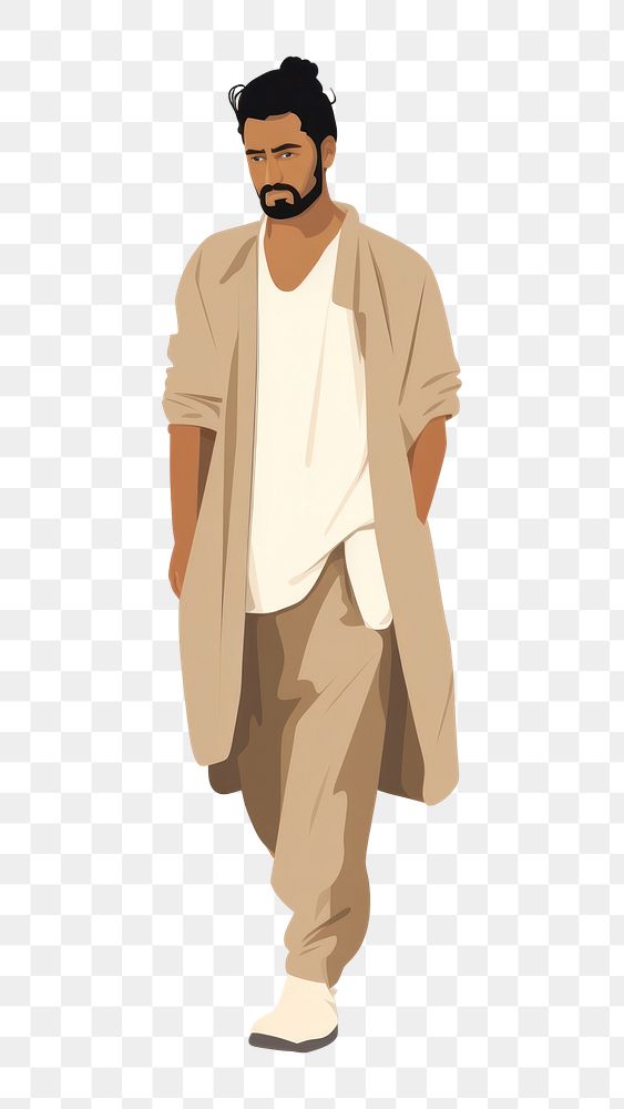 PNG Minimalist indian man adult khaki standing. AI generated Image by rawpixel.