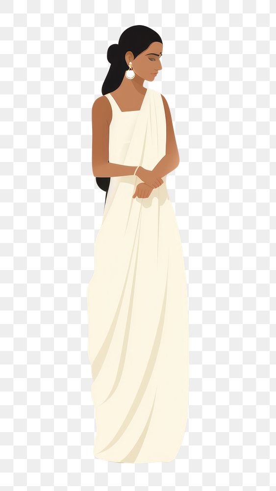 PNG Minimalist indian woman fashion wedding dress. AI generated Image by rawpixel.