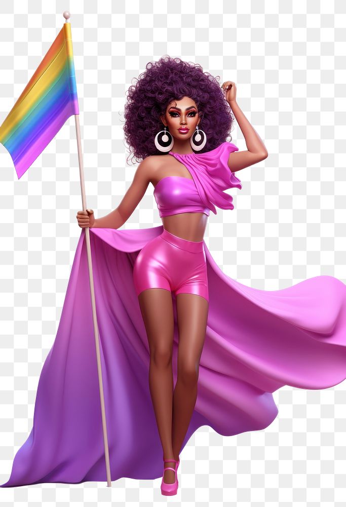 PNG Drag queen portrait cartoon adult. AI generated Image by rawpixel.