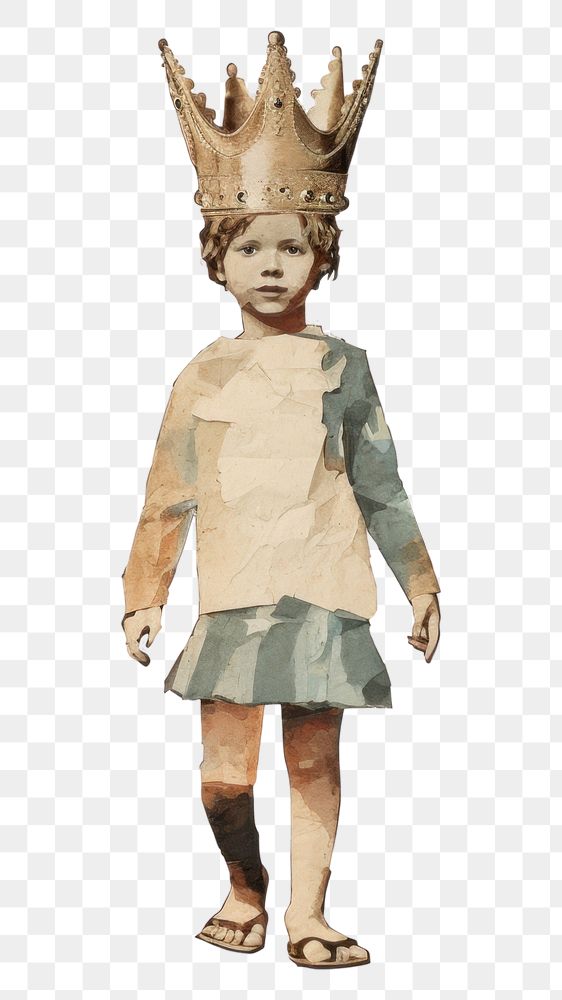 PNG King wearing crown art kid representation. AI generated Image by rawpixel.