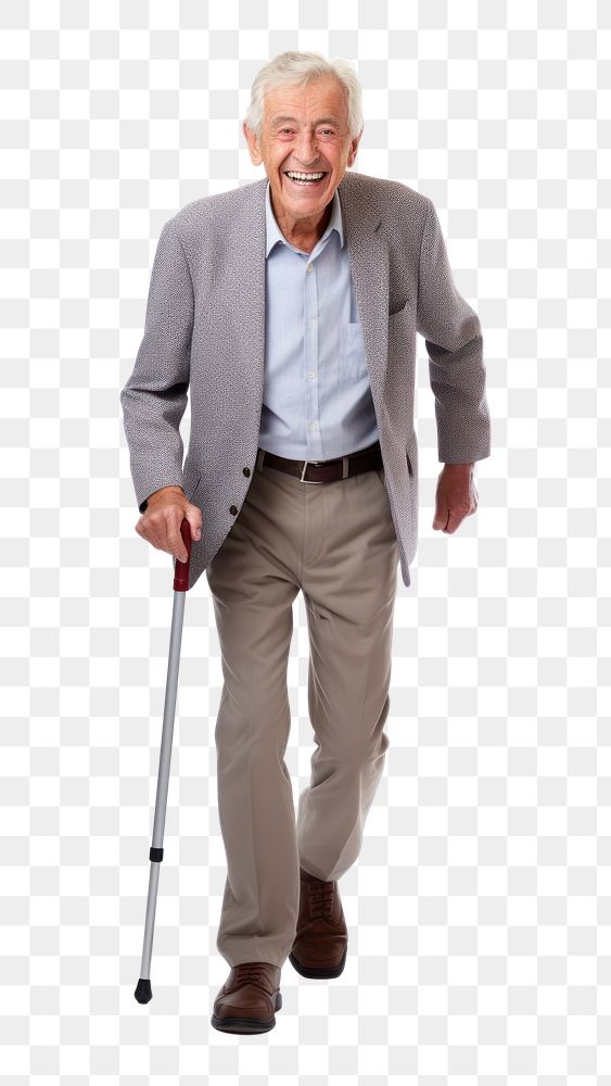 PNG Walking portrait adult cane. AI generated Image by rawpixel.