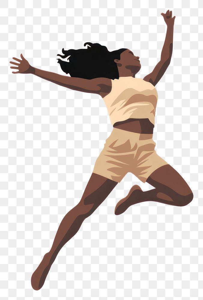 PNG Woman jumping dancing flexibility. AI generated Image by rawpixel.