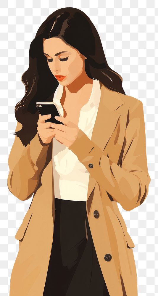 PNG Cell phone portrait adult woman. AI generated Image by rawpixel.