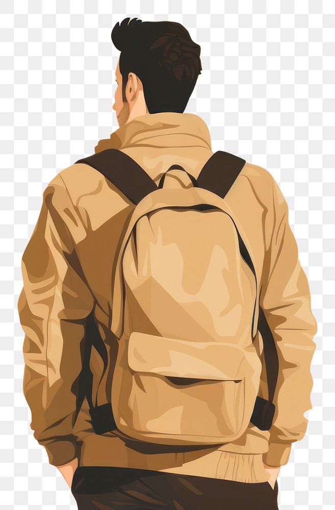 PNG Backpack jacket bag outerwear. AI generated Image by rawpixel.