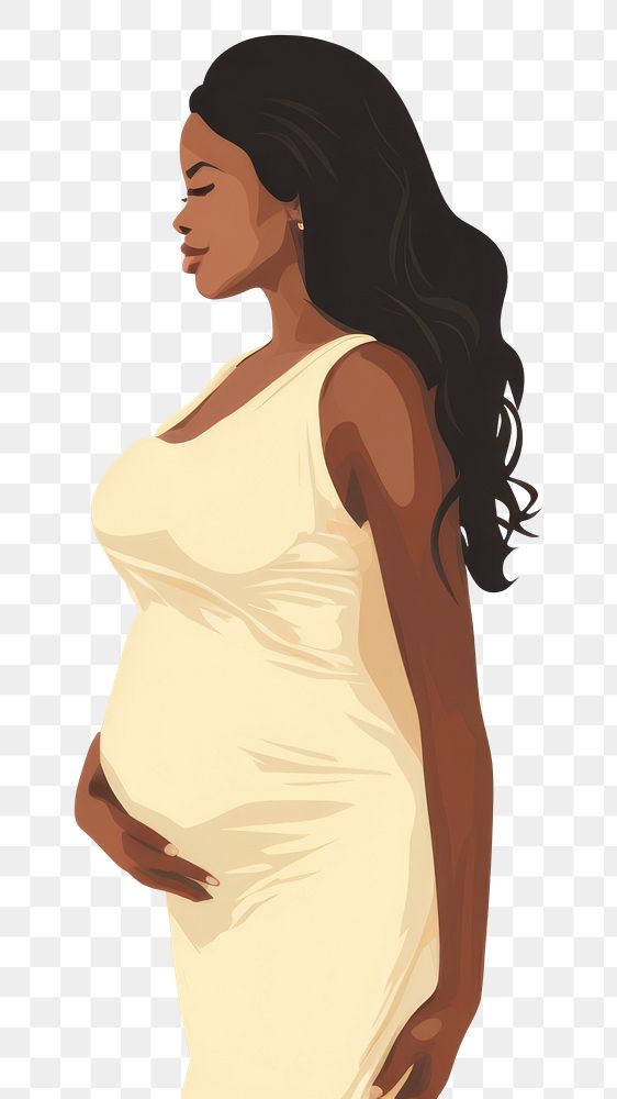 PNG Pregnant black woman fashion dress adult. AI generated Image by rawpixel.