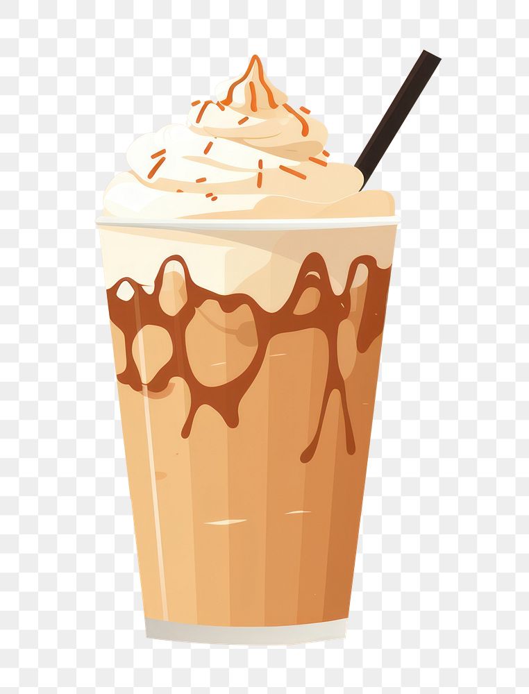 PNG Caramel milkshake dessert drink food. AI generated Image by rawpixel.