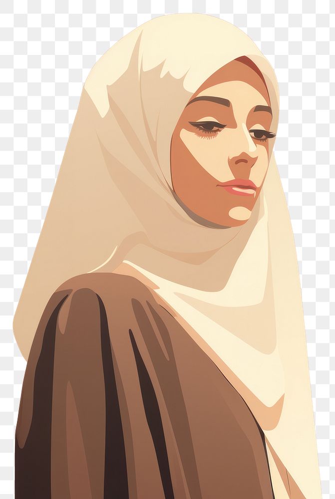 PNG Muslim portrait hijab adult. AI generated Image by rawpixel.