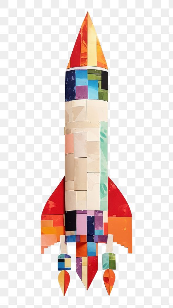 PNG Launching rocket collage paper art. AI generated Image by rawpixel.