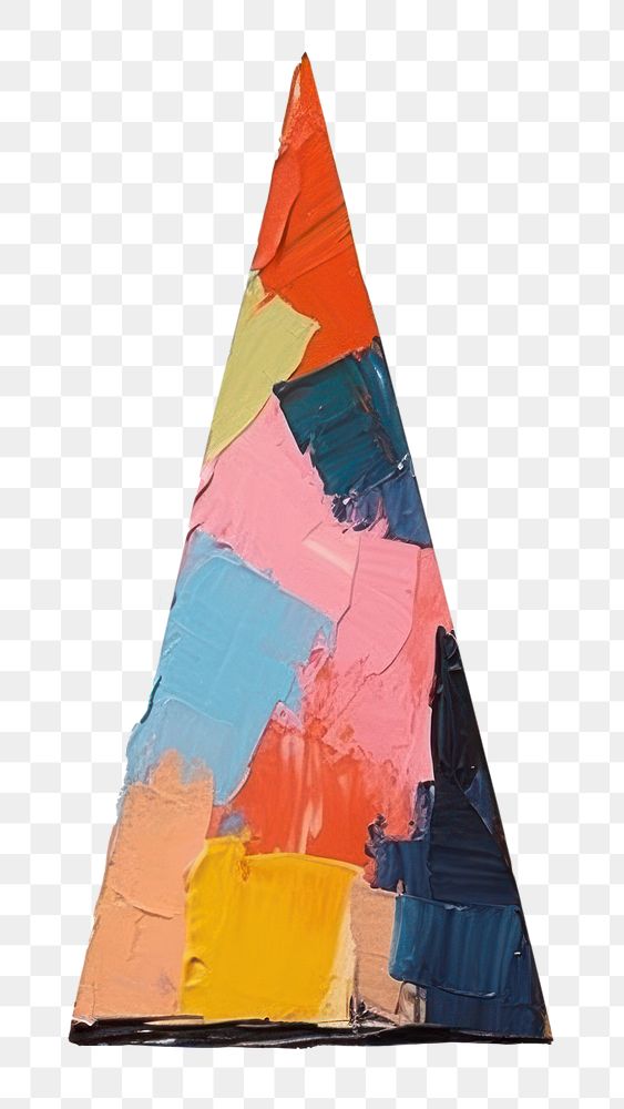 PNG Birthday party hat abstract painting craft. 