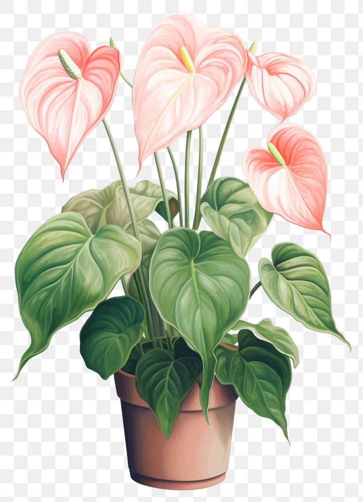 PNG Plant anthurium flower inflorescence. AI generated Image by rawpixel.