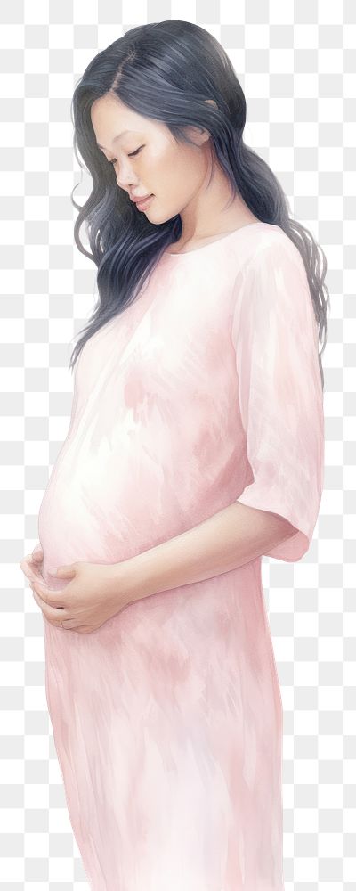 PNG Asia woman pregnancy portrait female adult. AI generated Image by rawpixel.