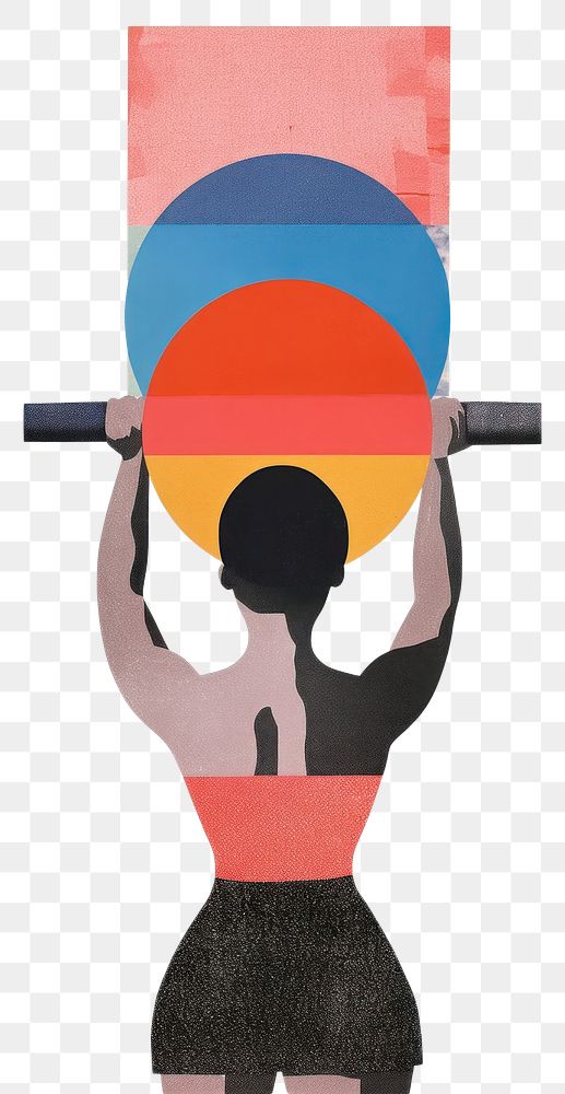 PNG Woman using dumbell art painting creativity. AI generated Image by rawpixel.