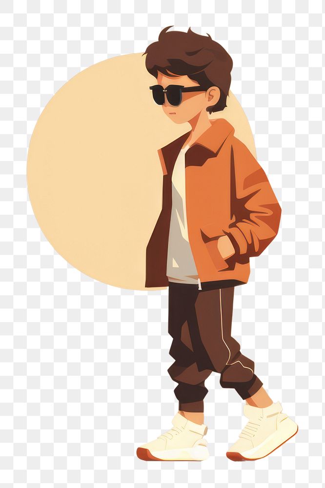 PNG Kid cartoon kid sunglasses. AI generated Image by rawpixel.