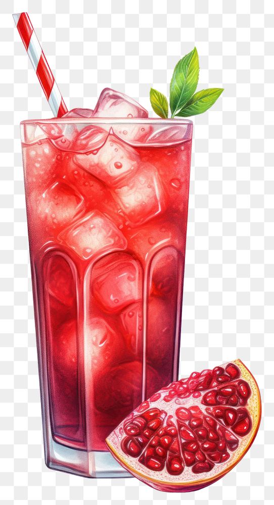 PNG Pomegranate juice cocktail fruit. AI generated Image by rawpixel.