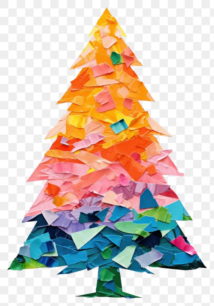 PNG Christmas tree paper origami art. 