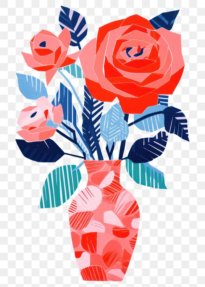 PNG Rose painting pattern flower. AI generated Image by rawpixel.