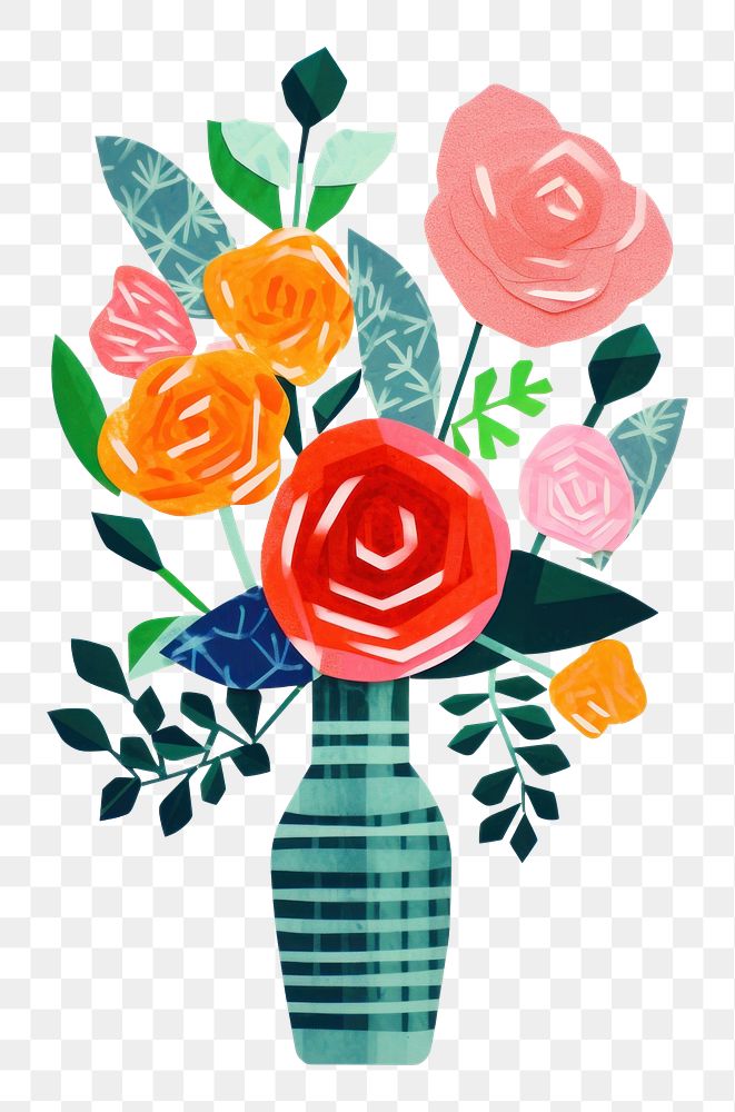 PNG Rose painting pattern flower. 