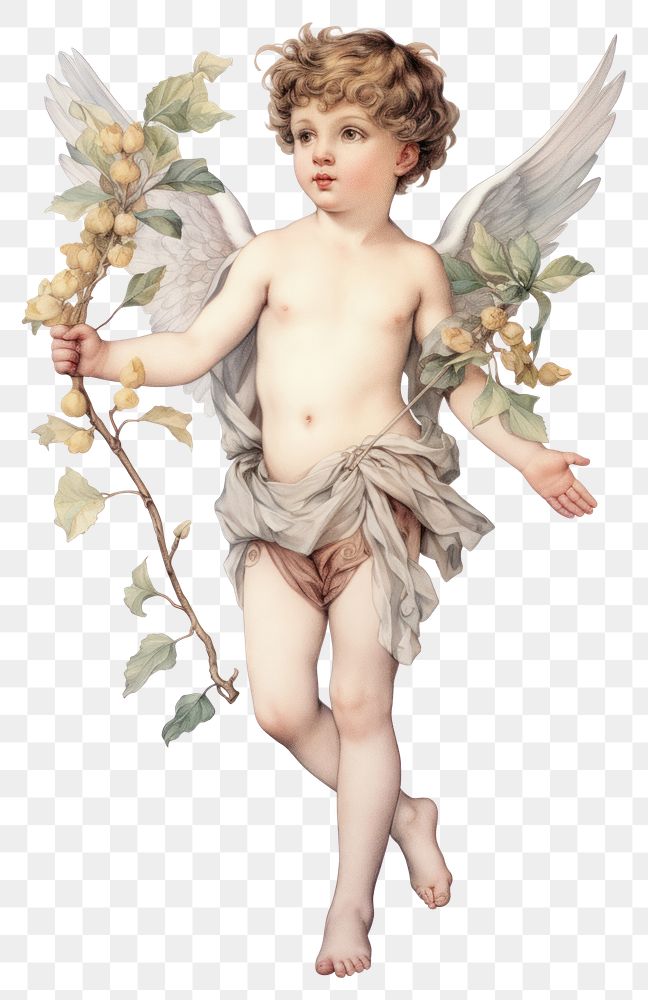 PNG A child angel cupid cute white background. 