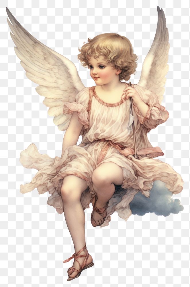 PNG A little child angel white background representation spirituality