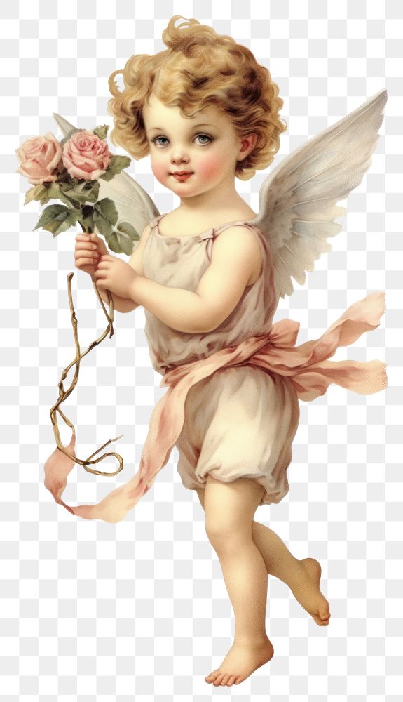 PNG A child angel flower cupid cute