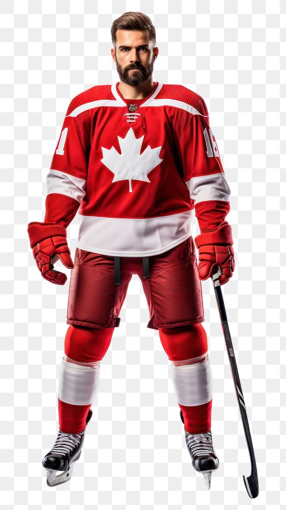 PNG Canadian hockey player sports adult white. AI generated Image by rawpixel.