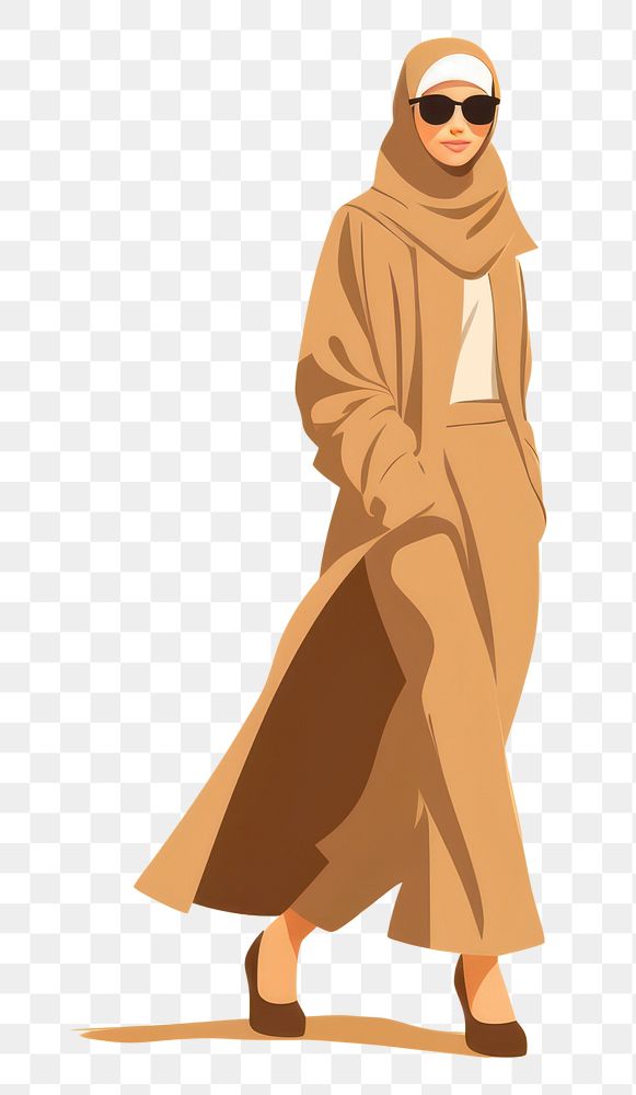 PNG Woman wearing a hijab fashion cartoon adult. AI generated Image by rawpixel.